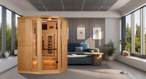 Big Bang 3 Person Corner Commercial Grade Full-Spectrum Salt Sauna