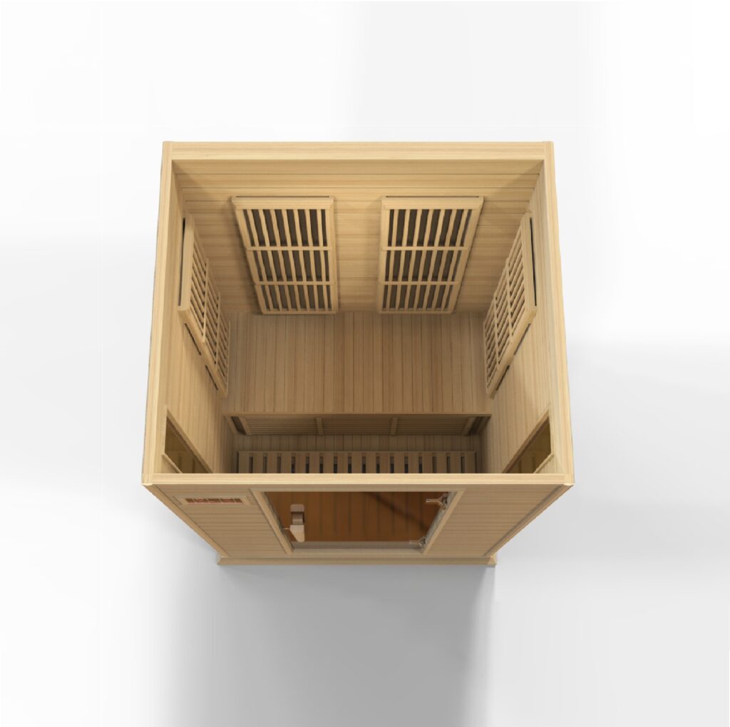 Odyssey 2 Person Low EMF Far Infrared Sauna in Hemlock