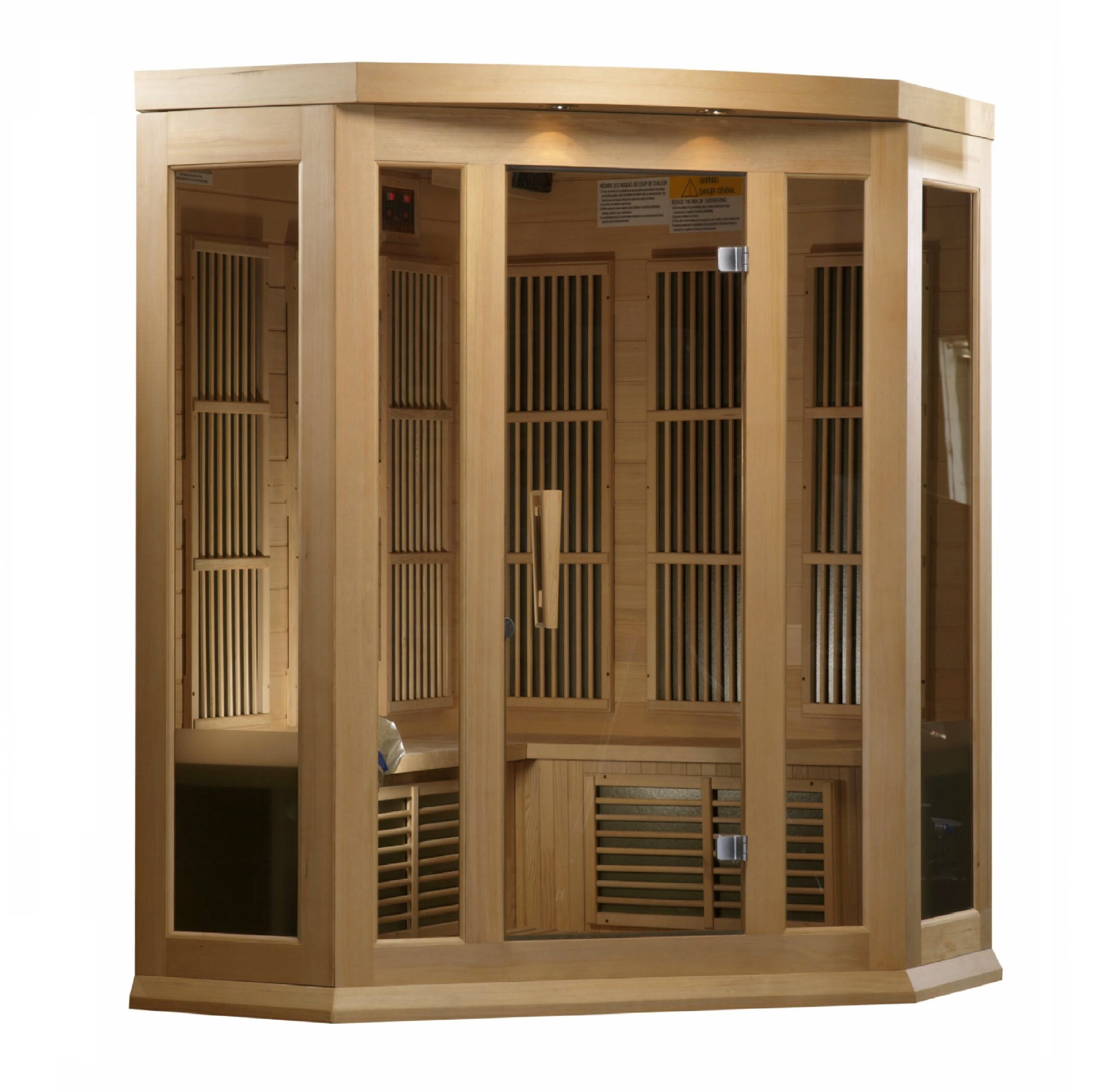 Horizon 3 Person Corner Low EMF Far Infrared Home Sauna in Hemlock