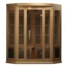 Horizon 3 Person Corner Low EMF Far Infrared Home Sauna in Hemlock