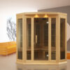 Horizon 3 Person Corner Low EMF Far Infrared Home Sauna in Hemlock