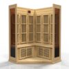 Horizon 3 Person Corner Low EMF Far Infrared Home Sauna in Hemlock