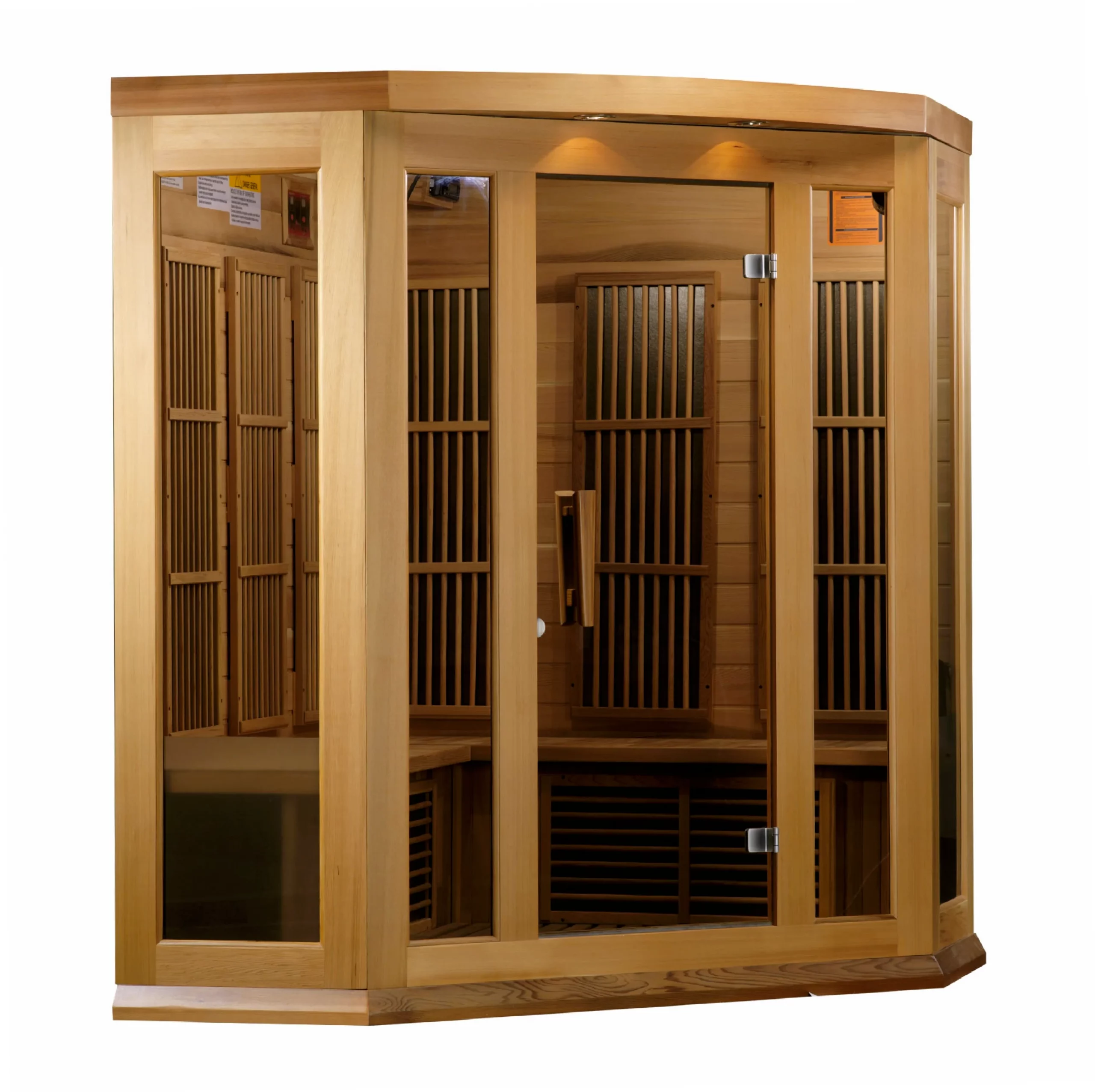 Saturn 3 Person Corner Medical Grade Near Zero EMF Far Infrared Home Far Infrared Sauna in Cedar