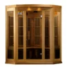 Saturn 3 Person Corner Medical Grade Near Zero EMF Far Infrared Home Far Infrared Sauna in Cedar
