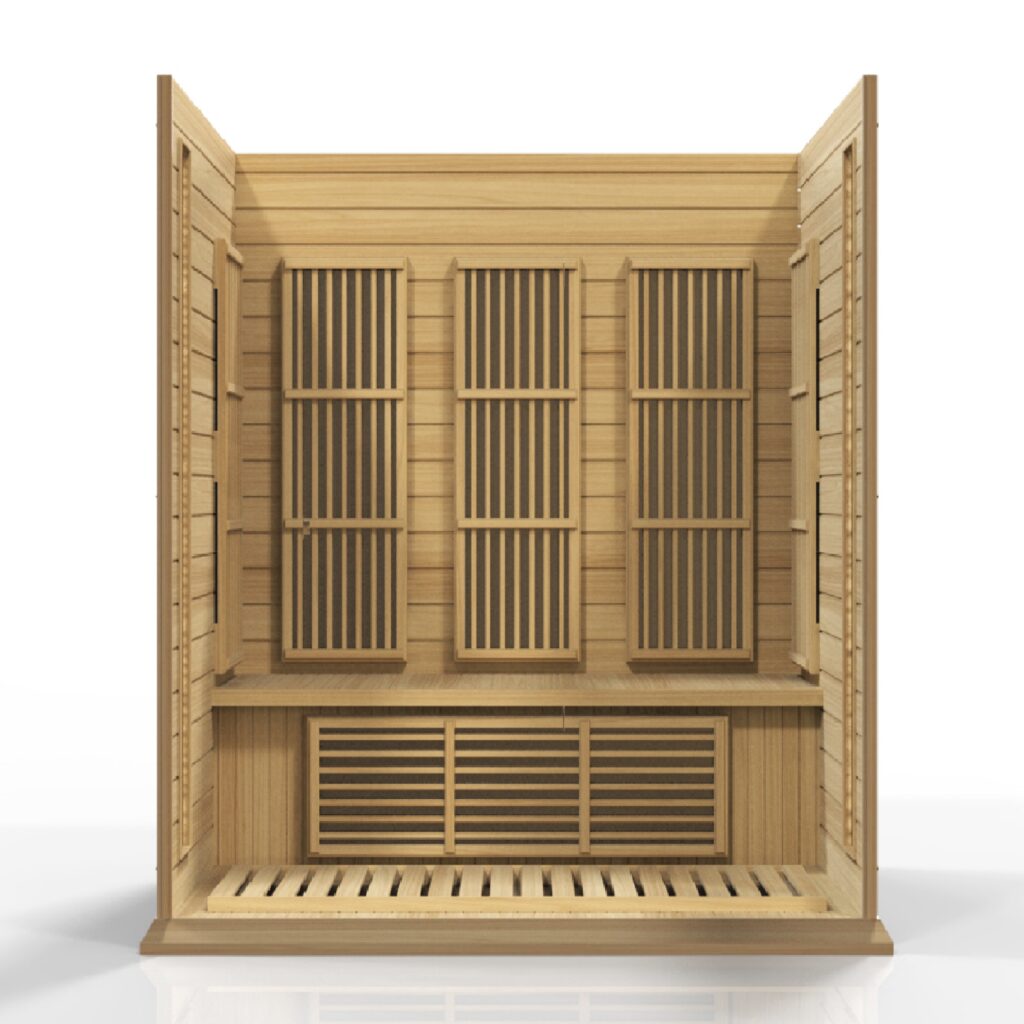 Moonray 3 Person Near Zero EMF Medical Grade Far Infrared Sauna in Hemlock