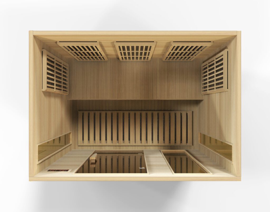 Moonray 3 Person Near Zero EMF Medical Grade Far Infrared Sauna in Hemlock