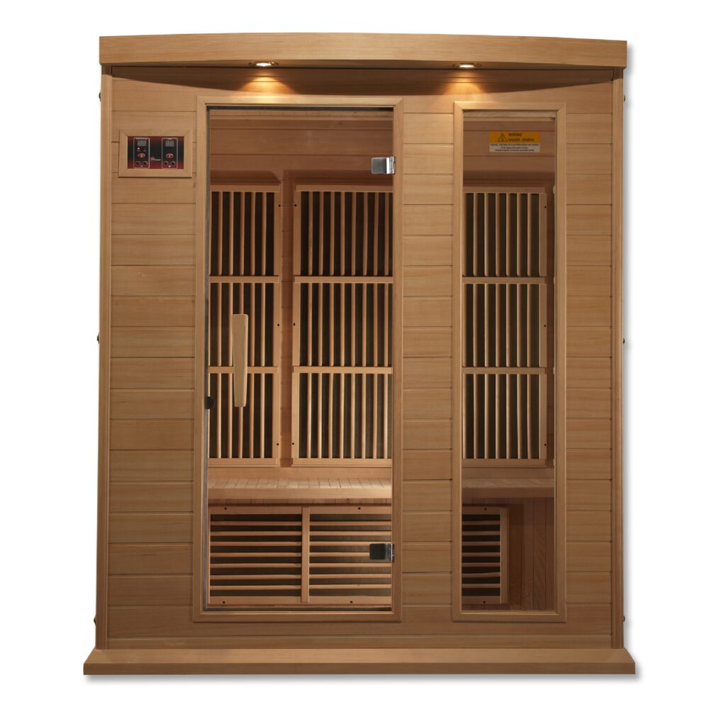 Moonray 3 Person Near Zero EMF Medical Grade Far Infrared Sauna in Hemlock