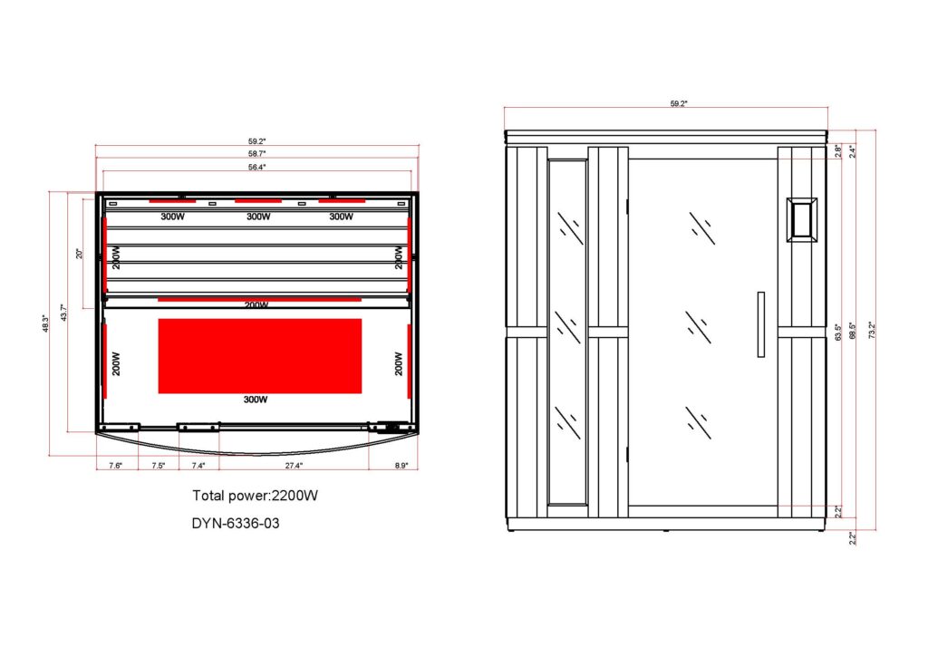 Neptune 3 Person Near Zero EMF Full- Spectrum Home Sauna