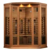 Cosmos 3 Person Corner Full-Spectrum Near Zero EMF Far Infrared Sauna in Cedar