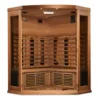 Cosmos 3 Person Corner Full-Spectrum Near Zero EMF Far Infrared Sauna in Cedar