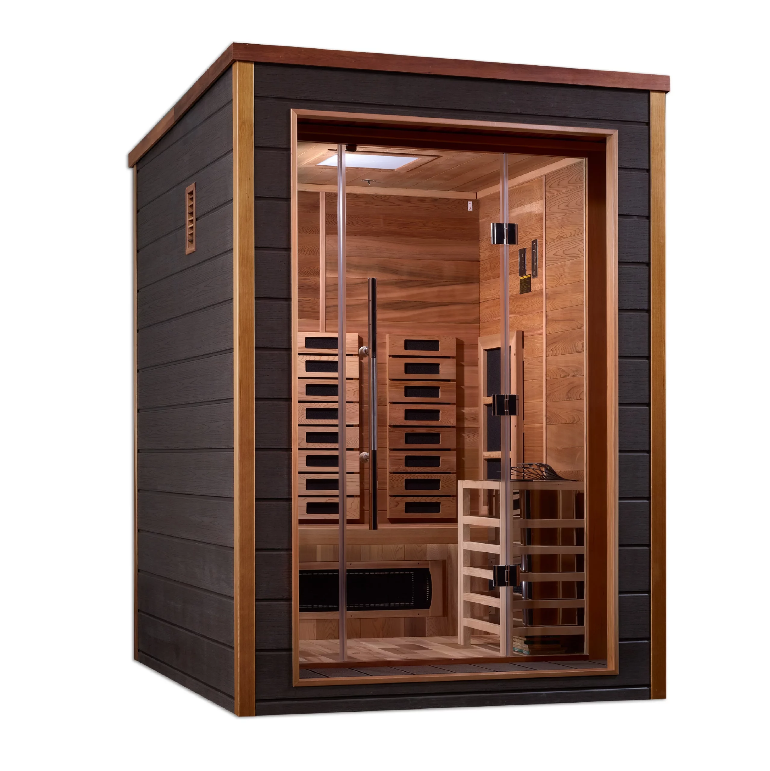 Nora 2 Person Hybrid Full-Spectrum Infrared Commercial Indoor / Outdoor Traditional Steam Sauna