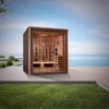 Visby 3 Person Hybrid Full-Spectrum Infrared Commercial Indoor / Outdoor Traditional Steam Sauna