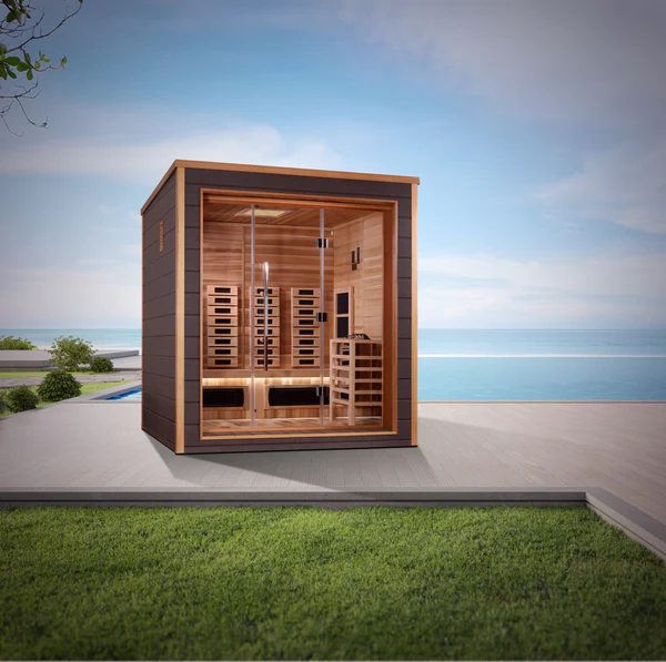 Visby 3 Person Hybrid Full-Spectrum Infrared Commercial Indoor / Outdoor Traditional Steam Sauna