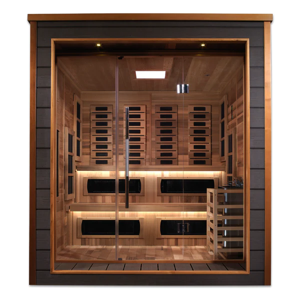 Karlstad 6 Person Hybrid Full-Spectrum Infrared Commercial Indoor / Outdoor Traditional Steam Sauna