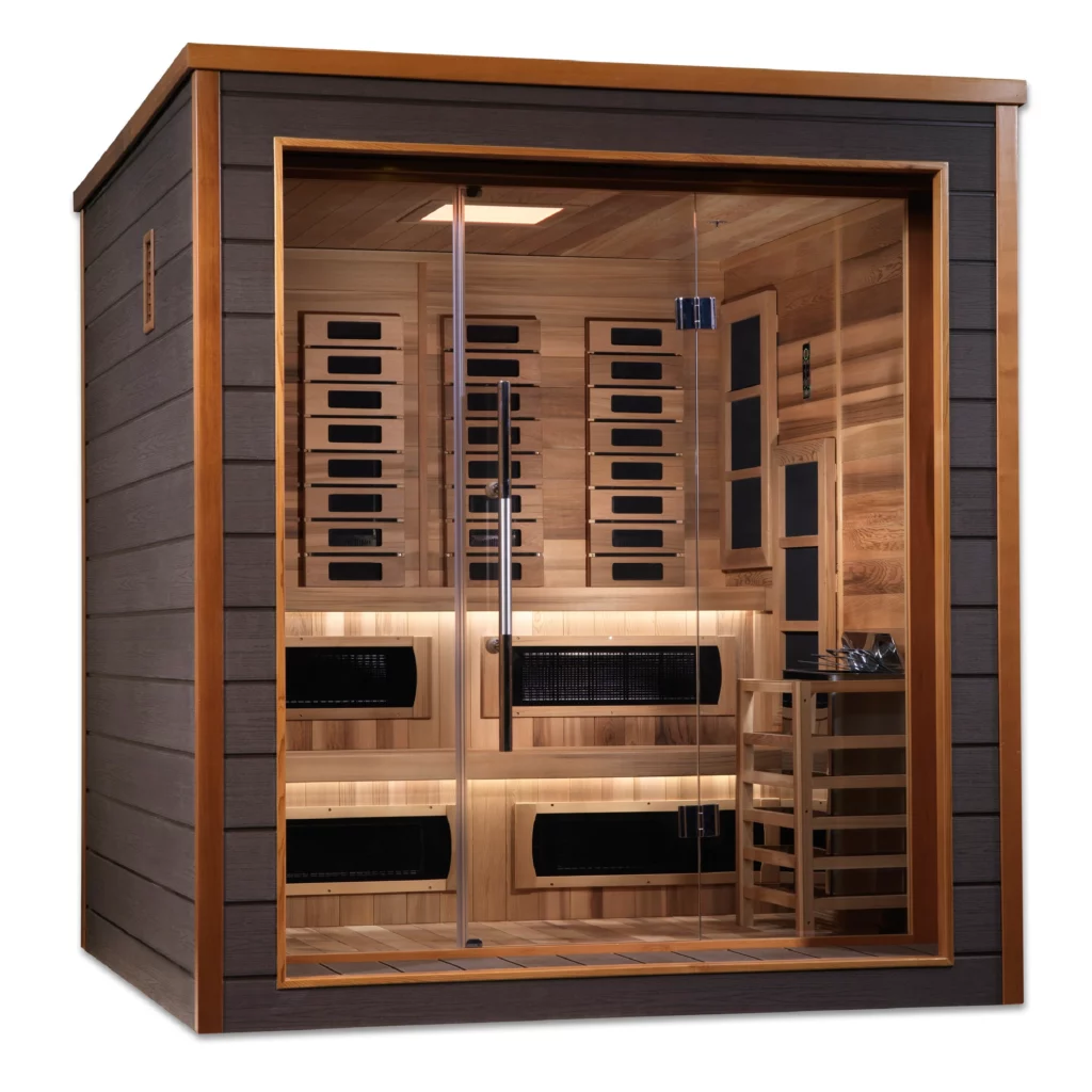 Karlstad 6 Person Hybrid Full-Spectrum Infrared Commercial Indoor / Outdoor Traditional Steam Sauna