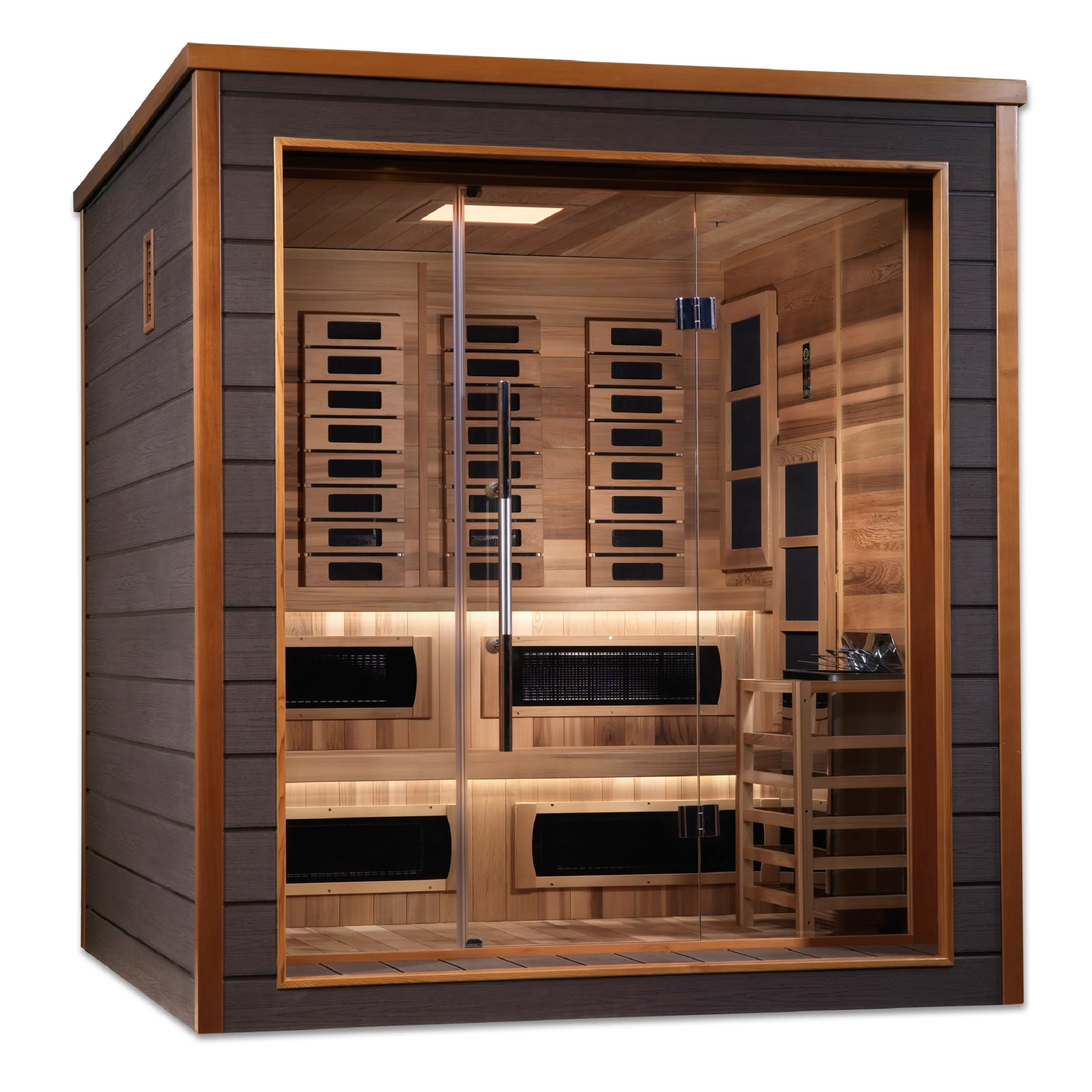 Karlstad 6 Person Hybrid Full-Spectrum Infrared Commercial Indoor / Outdoor Traditional Steam Sauna