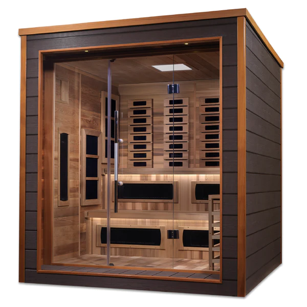 Karlstad 6 Person Hybrid Full-Spectrum Infrared Commercial Indoor / Outdoor Traditional Steam Sauna