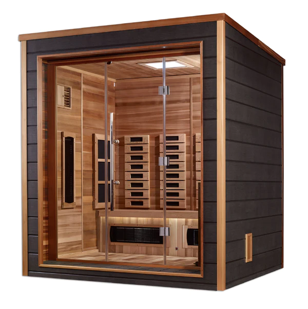 Visby 3 Person Hybrid Full-Spectrum Infrared Commercial Indoor / Outdoor Traditional Steam Sauna
