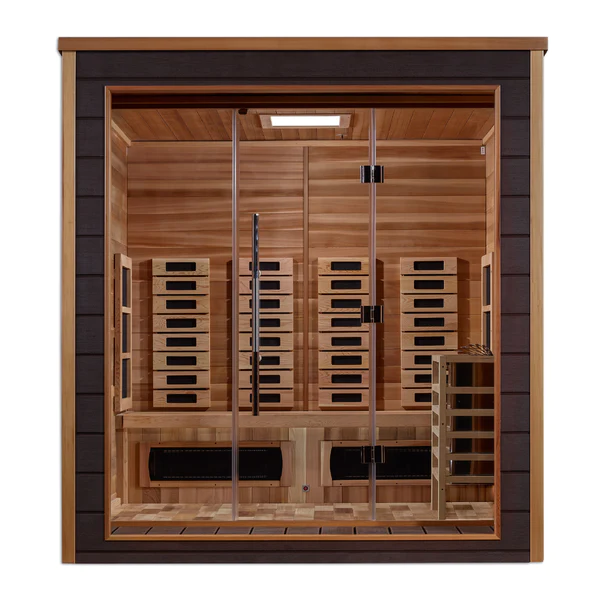 Visby 3 Person Hybrid Full-Spectrum Infrared Commercial Indoor / Outdoor Traditional Steam Sauna