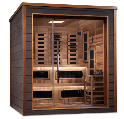Karlstad 6 Person Hybrid Full-Spectrum Infrared Commercial Indoor / Outdoor Traditional Steam Sauna