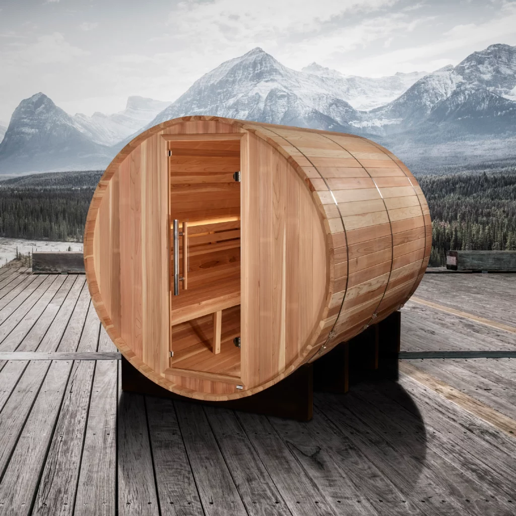 Klosters 6 Person Barrel Outdoor Traditional Steam Sauna