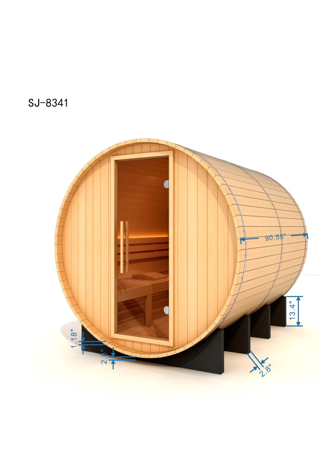St. Moritz 2 Person Barrel Outdoor Traditional Steam Sauna