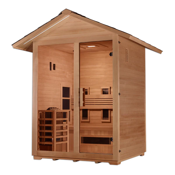 Carinthia 3 Person Hybrid Full-Spectrum Infrared Outdoor Traditional Steam Sauna