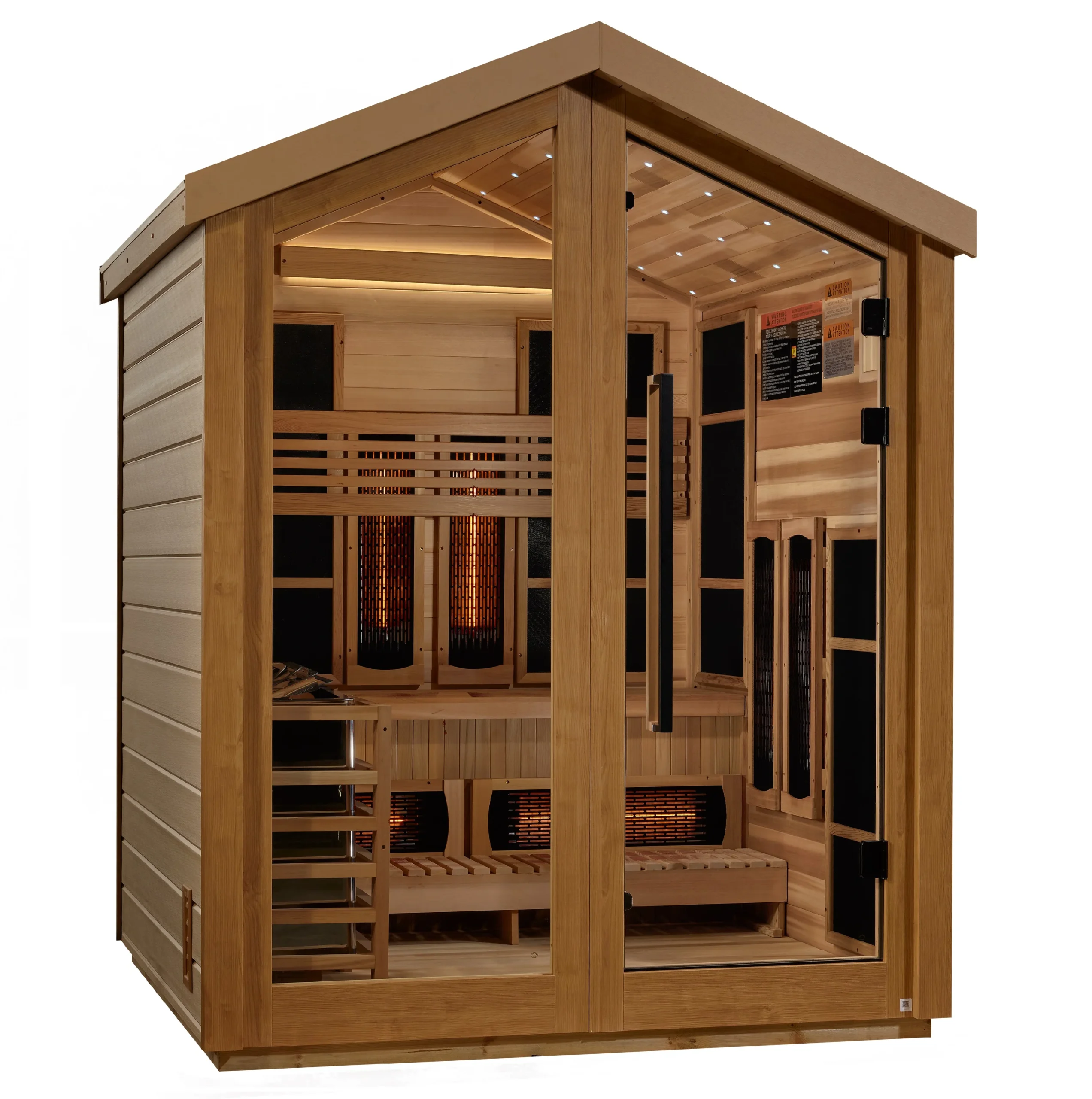 Loviisa 3 Person Outdoor Hybrid Full-Spectrum Infrared Traditional Steam Sauna