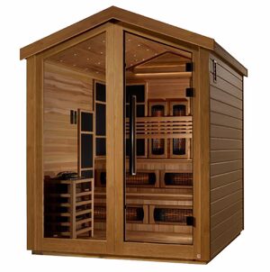 Kaskinen 6 Person Outdoor Hybrid Full-Spectrum Infrared Traditional Steam Sauna