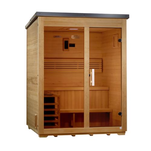 Golden Designs "Arlberg" 3 Person Traditional Outdoor Steam Sauna - Flat Roof GDI-8003-01
