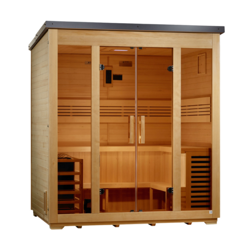 Golden Designs "Vorarlberg" 5 Person Traditional Flat Roof Outdoor Sauna GDI-8005-01