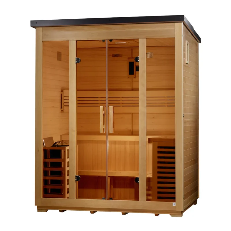 Golden Designs "Vorarlberg" 5 Person Traditional Flat Roof Outdoor Sauna GDI-8005-01