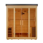 Golden Designs "Vorarlberg" 5 Person Traditional Flat Roof Outdoor Sauna GDI-8005-01