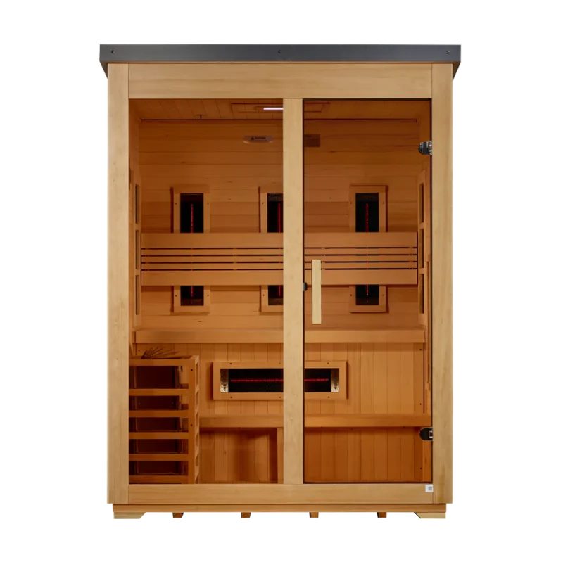 Golden Designs "Carinthia" 3 Person Hybrid Flat Roof Outdoor Sauna GDI-8023-01