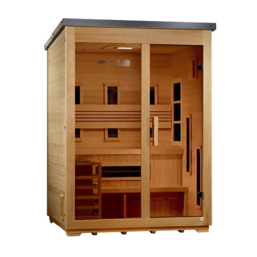 Golden Designs "Carinthia" 3 Person Hybrid Flat Roof Outdoor Sauna GDI-8023-01